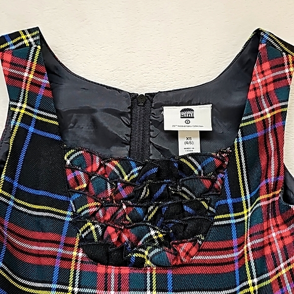 HARAJUKU MINI | NWT! Plaid Square Neck Mini Dress with Tiered Ruffle Skirt - Picture 7 of 15